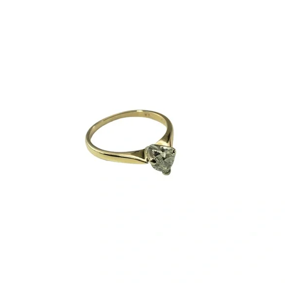 14 Karat Yellow Gold Heart Shaped Diamond Engagement Ring #15689